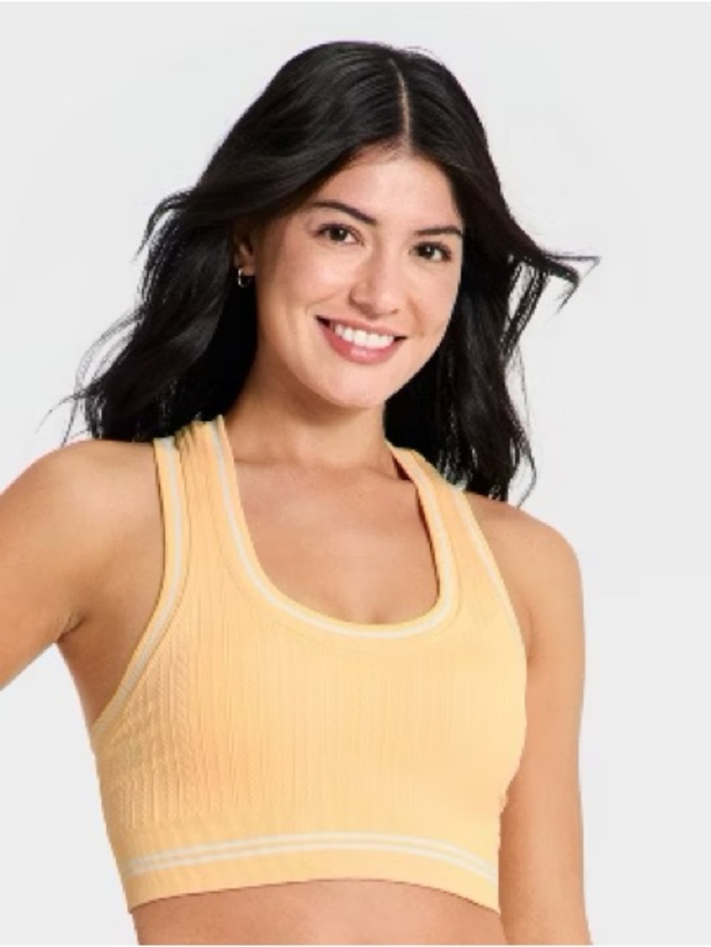 All in motion- Seamless Racerback Sports Bra - butter yellow size XXL